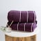 Hastings Home 2-piece Luxury Cotton Towel Set, Bath Sheet Made From 100% Zero Twist Cotton, (Eggplant/White) 274490CZW - alternate 1